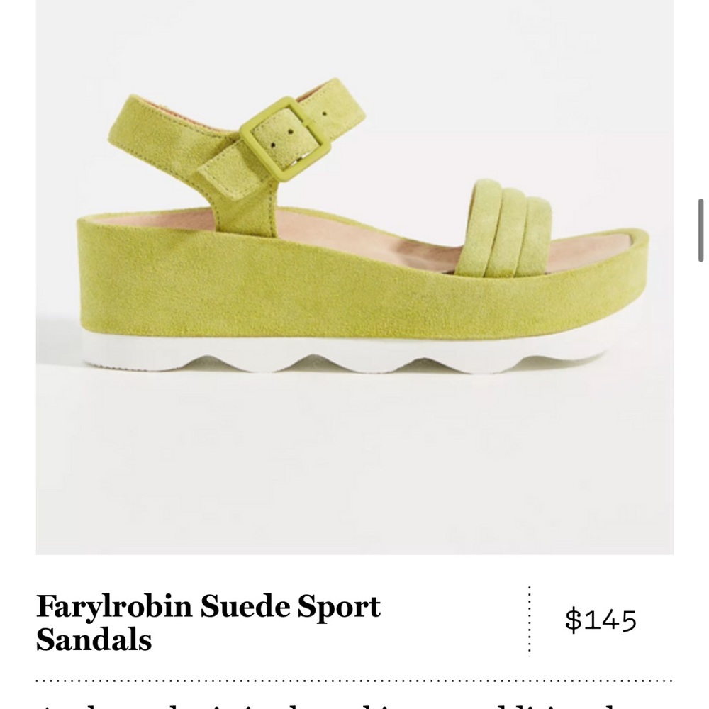 Farylrobin Green Suede Sport Sandals